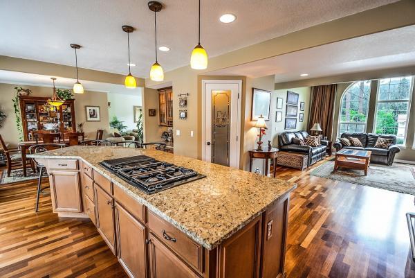 Elegant granite countertop with smooth polished surface